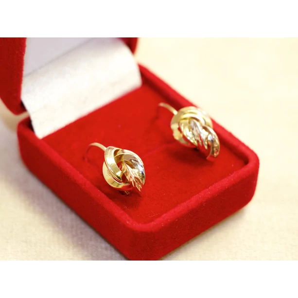 Új arany tricolor fonott fülbevaló Új arany tricolor fonott fülbevaló