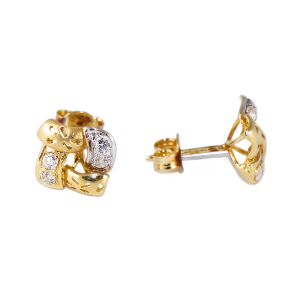 Szögletes áttört arany fülbevaló Szögletes áttört arany fülbevaló