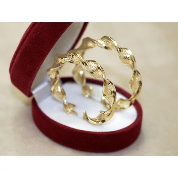 Felújított arany görög mintás csavart karika Felújított arany görög mintás csavart karika