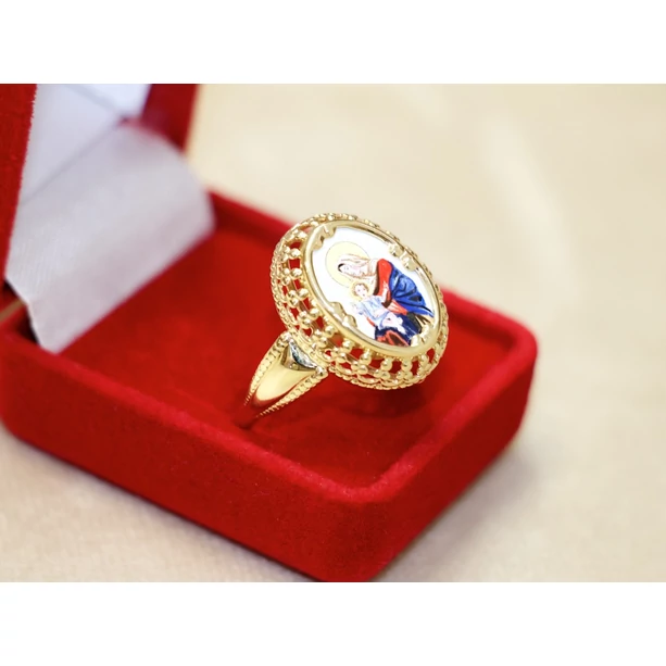 Új arany Szűz Máriás gyűrű Új arany Szűz Máriás gyűrű