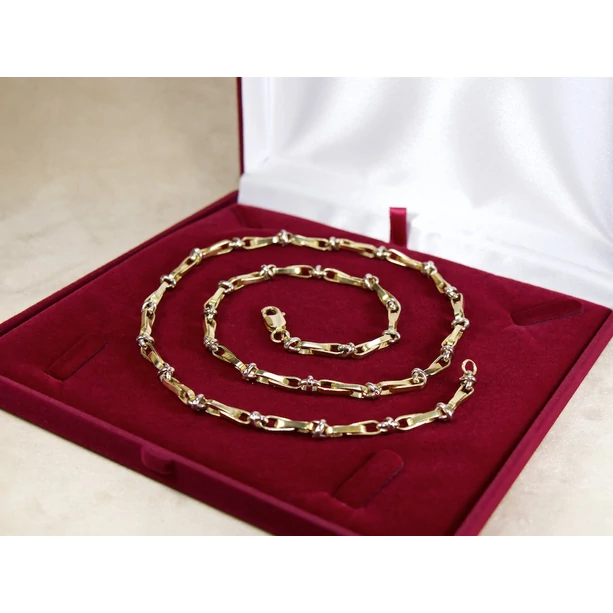 Felújított bicolor arany tömör nyaklánc