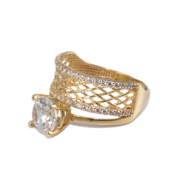 2 az 1-ben arany áttört arany eljegyzési gyűrű 2 az 1-ben arany áttört arany eljegyzési gyűrű