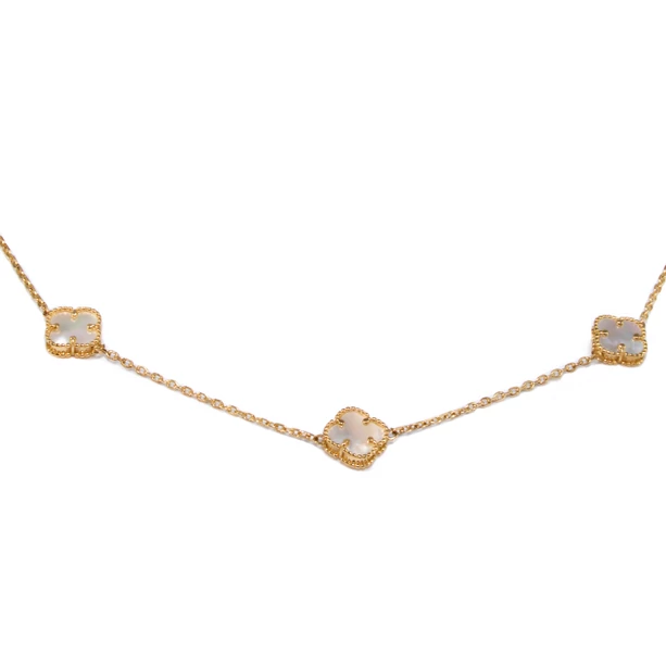 Gyöngyházas virágos arany nyakék Gyöngyházas virágos arany nyakék