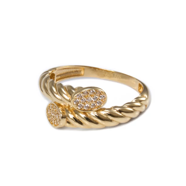 Köves csúsztatott arany gyűrű 