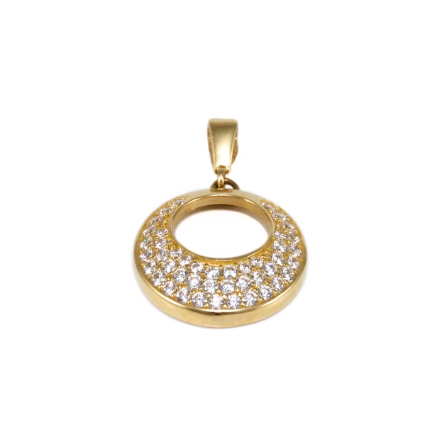 Köves kör alakú arany medál Köves kör alakú arany medál