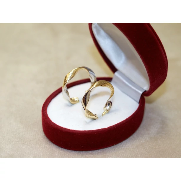 Új arany bicolor csavart karika fülbevaló Új arany bicolor csavart karika fülbevaló