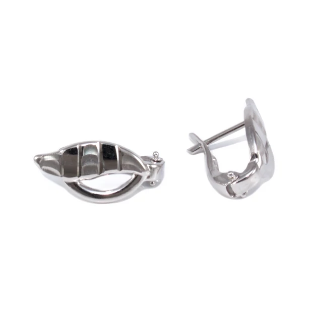 Vésett levél fehérarany fülbevaló 