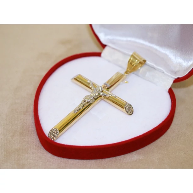 Felújított arany bicolor feszület medál Felújított arany bicolor feszület medál