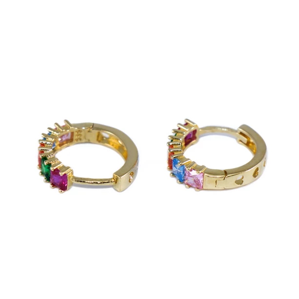 Színes köves arany fülbevaló
