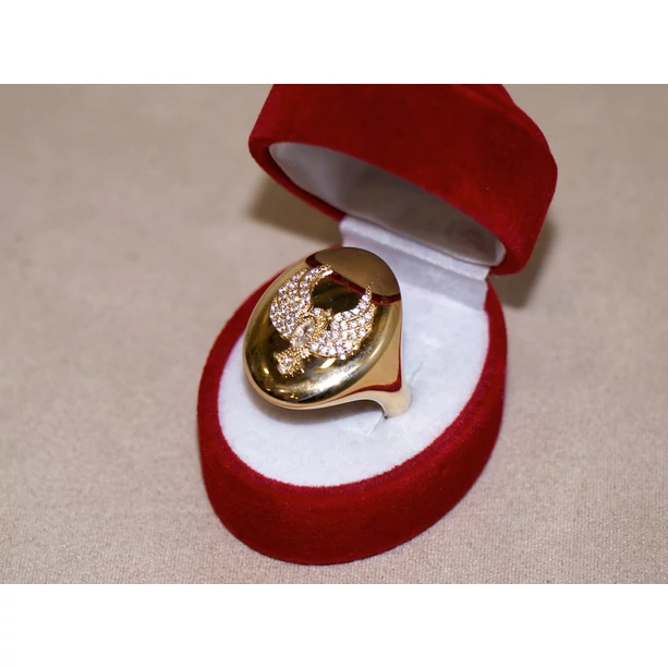 Új arany ovál köves madár gyűrű Új arany ovál köves madár gyűrű