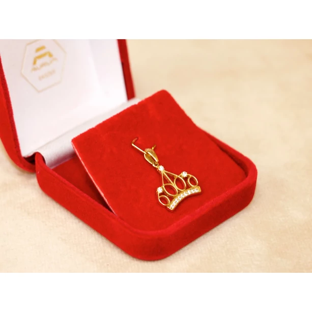 Új arany köves korona medál Új arany köves korona medál