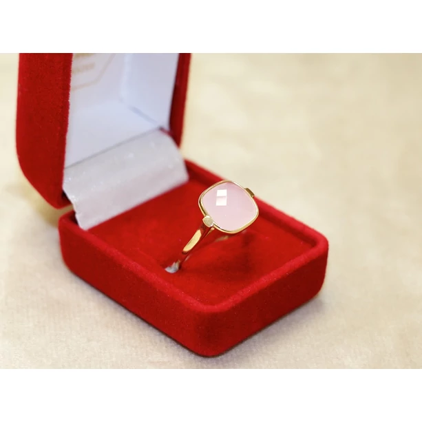 Új arany rózsakvarc gyűrű Új arany rózsakvarc gyűrű