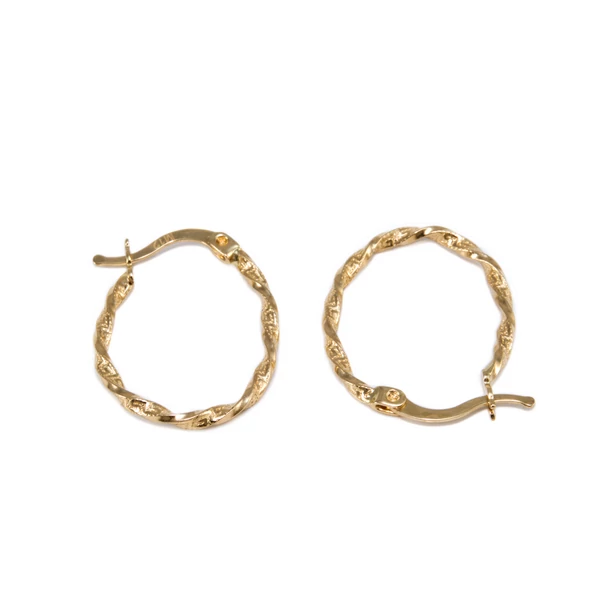 Ovális görög minrás csavart arany fülbevaló  Ovális görög minrás csavart arany fülbevaló