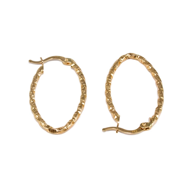 Ovális csavart arany fülbevaló