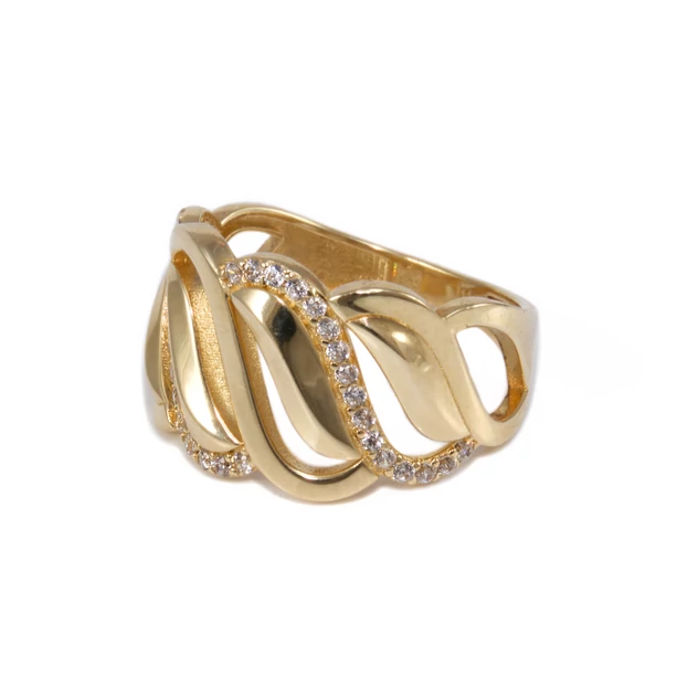 Köves hullámos arany gyűrű Köves hullámos arany gyűrű