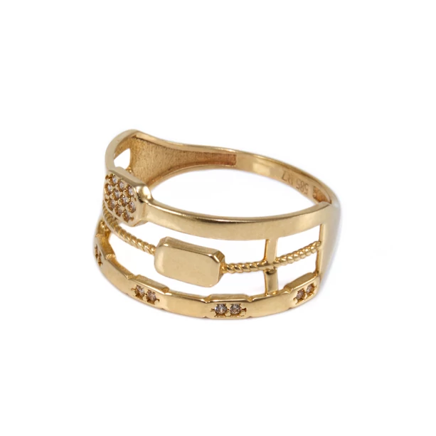 Áttört köves fantázia arany gyűrű Áttört köves fantázia arany gyűrű