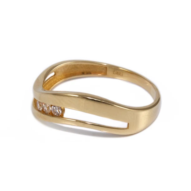 Köves dupla hullámos arany gyűrű Köves dupla hullámos arany gyűrű