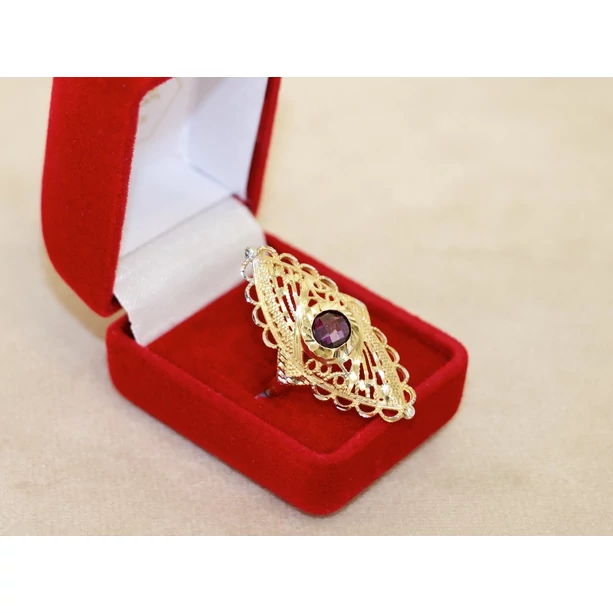 Új arany lila köves koktél gyűrű Új arany lila köves koktél gyűrű