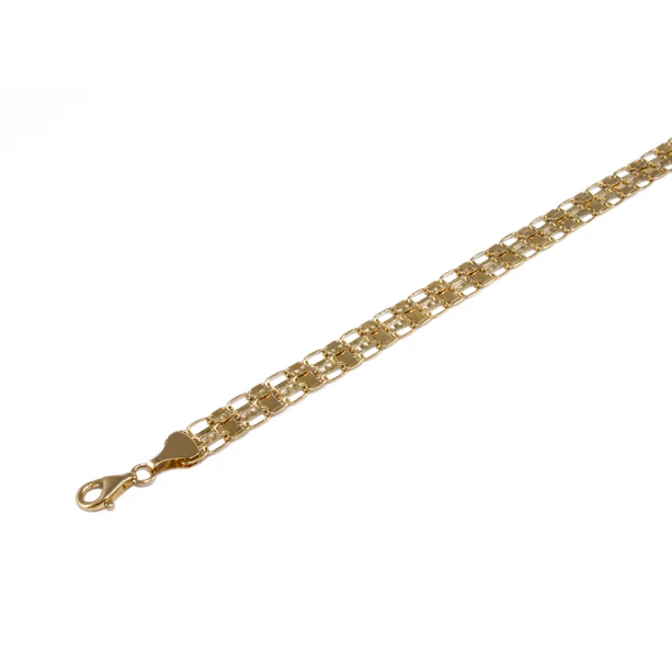 Vésett és matt mintás fényes áttört arany karkötő