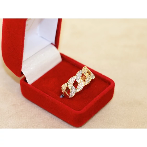 Felújított arany bicolor köves fantázia gyűrű Felújított arany bicolor köves fantázia gyűrű