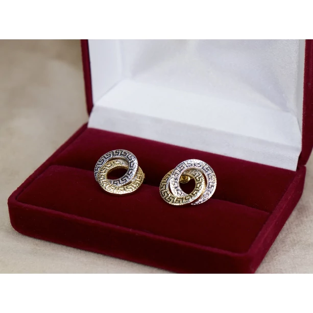 Felújított bicolor arany görög mintás fülbevaló Felújított bicolor arany görög mintás fülbevaló