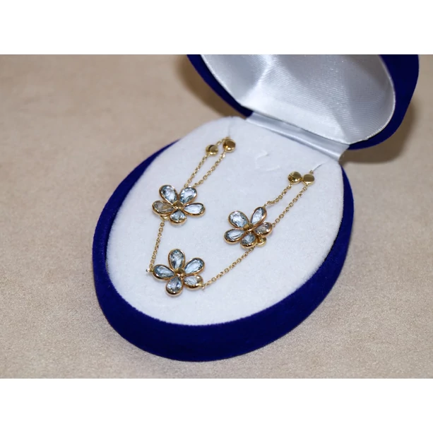 Új arany topáz köves virágos fülbevaló Új arany topáz köves virágos fülbevaló