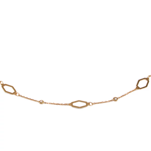 Áttört betétes köves arany nyaklánc