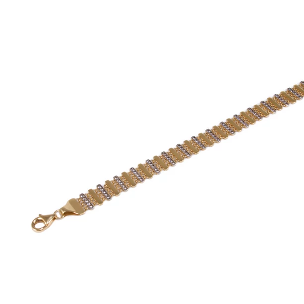 Bicolor köves fantázia arany karlánc