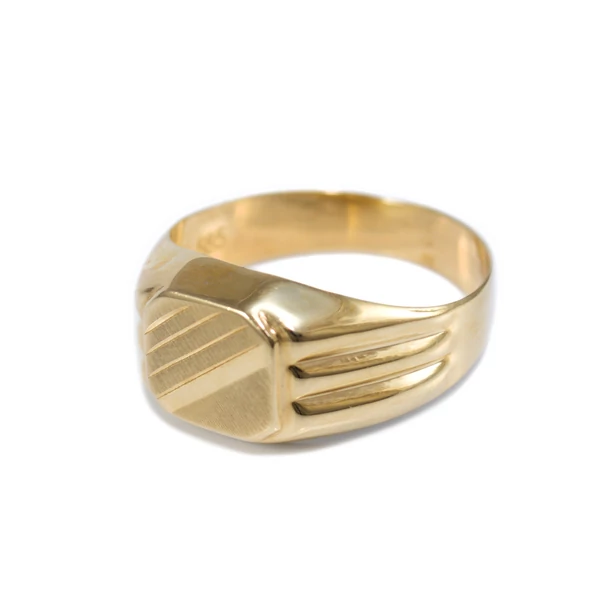 Fényes és matt sávos arany pecsétgyűrű 