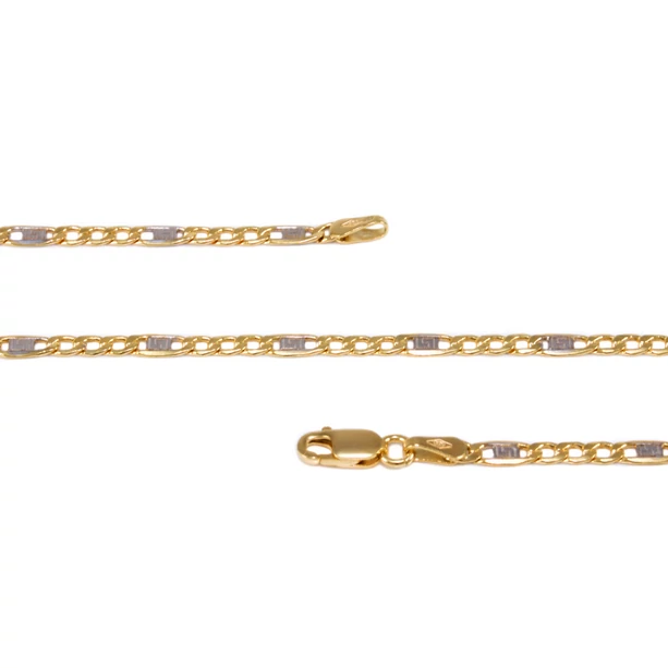 Bicolor görög mintás figaró arany nyaklánc