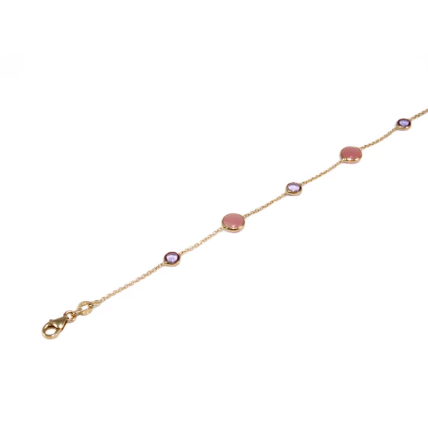 Színes köves arany karlánc