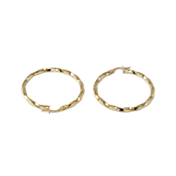 Csavart arany karika fülbevaló