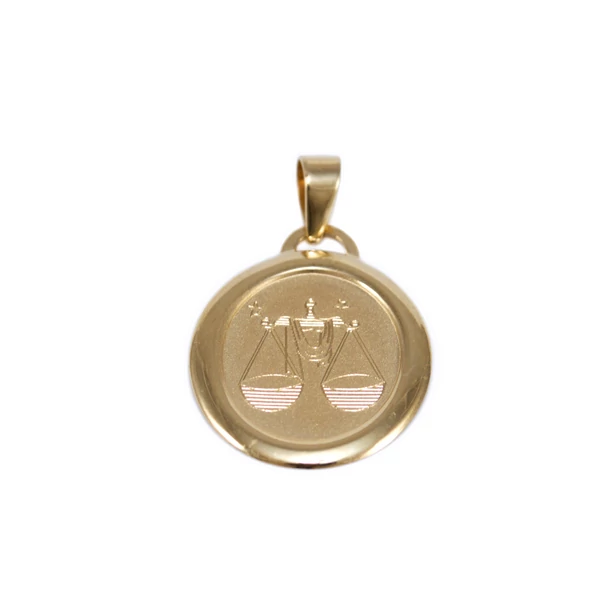 Mérleg mattított ovális arany medál