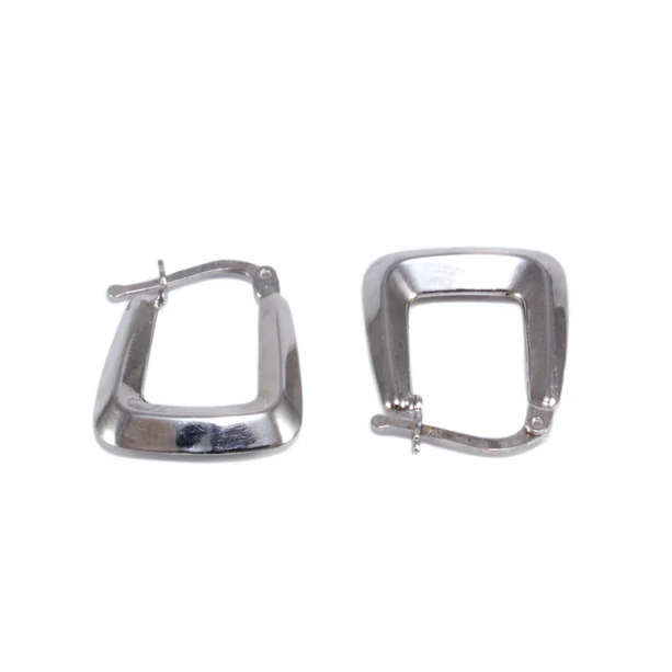 Szögletes fehérarany fülbevaló