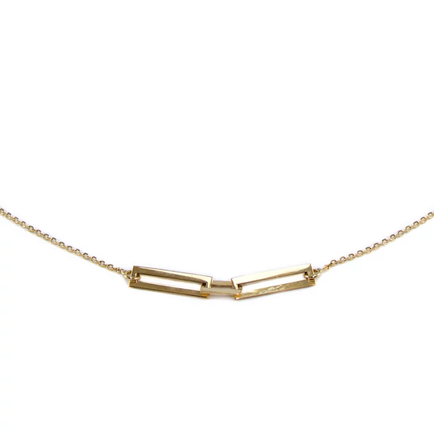 Szögletes betétes arany anker lánc