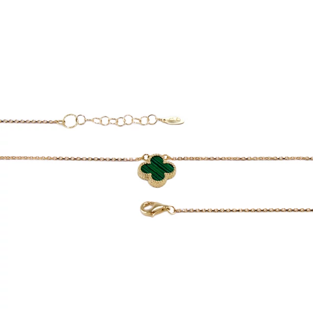 Zöld lóherés sárga arany lánc