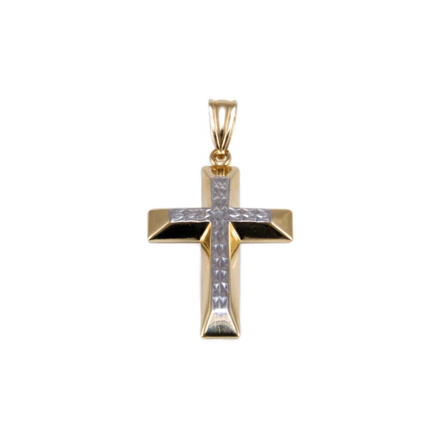 Bicolor vésett mintás arany medál