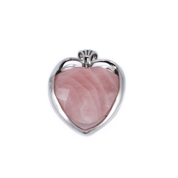 Exkluzív rózsakvarcos szív ezüst medál