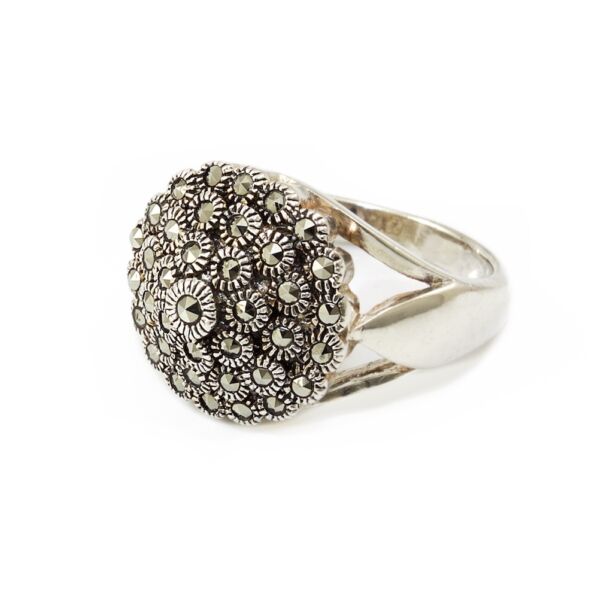 Virágos markazitos női ezüst gyűrű