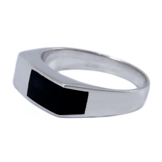 Fekete zománcos ezüst pecsétgyűrű