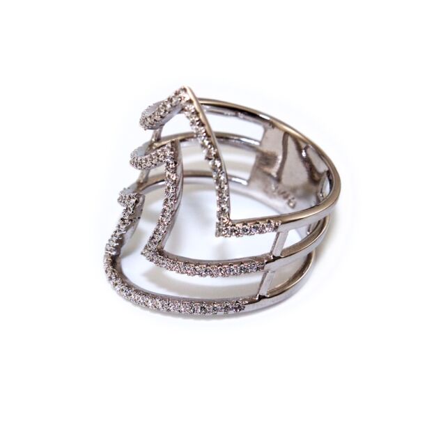 Köves hosszúkás ezüst gyűrű