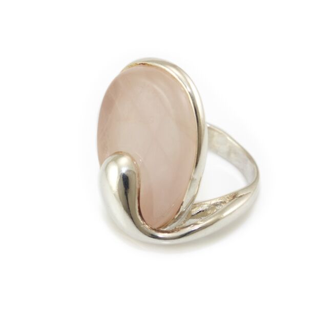 Rózsakvarcos ezüst gyűrű