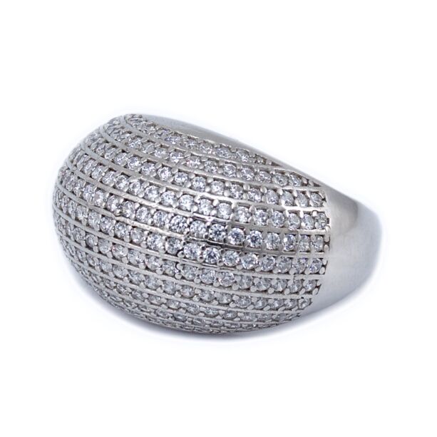 Köves domború ezüst gyűrű