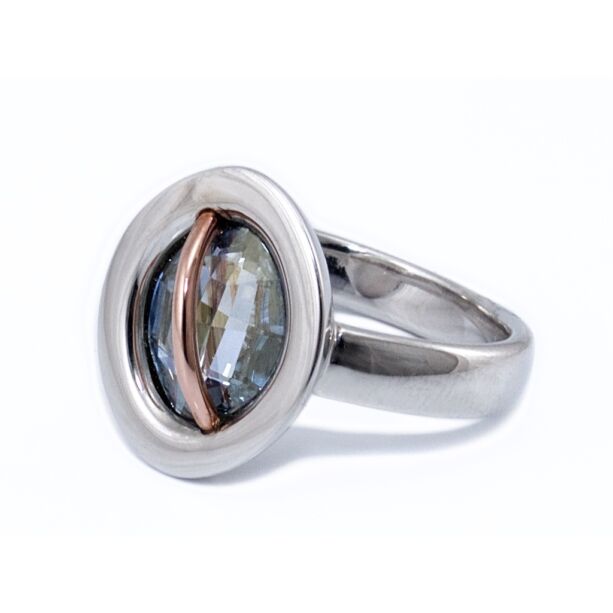 Topáz köves bicolor ezüst gyűrű