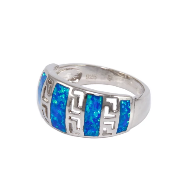 Görög mintás opál köves ezüst gyűrű  Görög mintás opál köves ezüst gyűrű