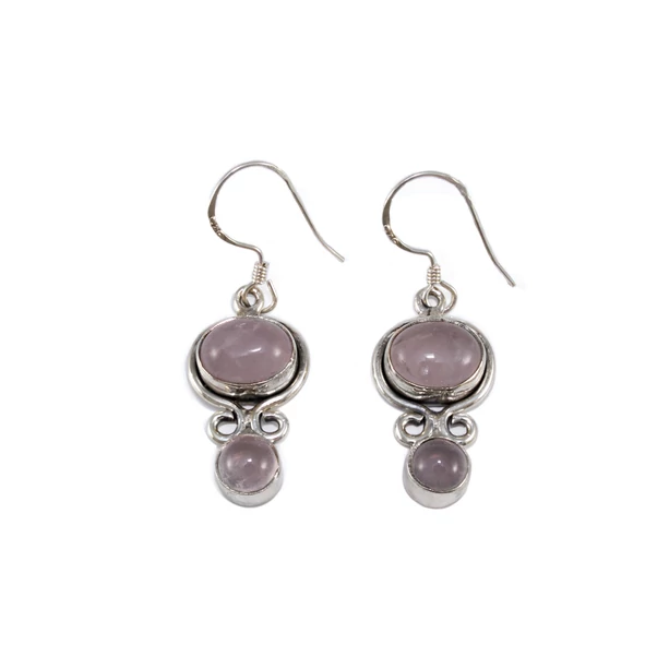 Rózsakvarc ezüst fülbevaló Rózsakvarc ezüst fülbevaló