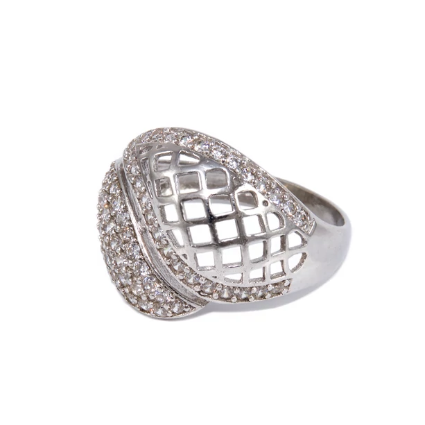 Köves áttört ezüst gyűrű 