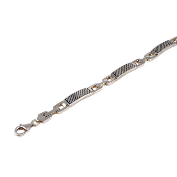 Antikolt sávos férfi ezüst karlánc