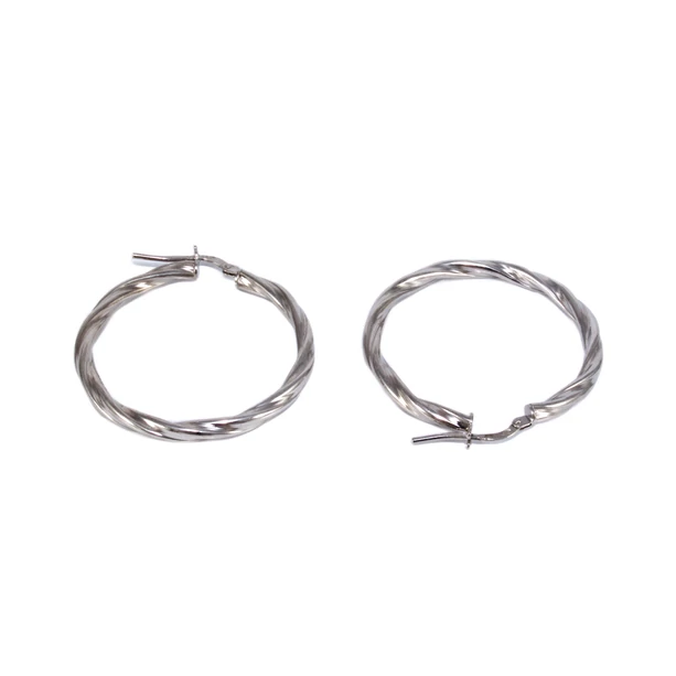 Csavart ezüst karika fülbevaló Csavart ezüst karika fülbevaló