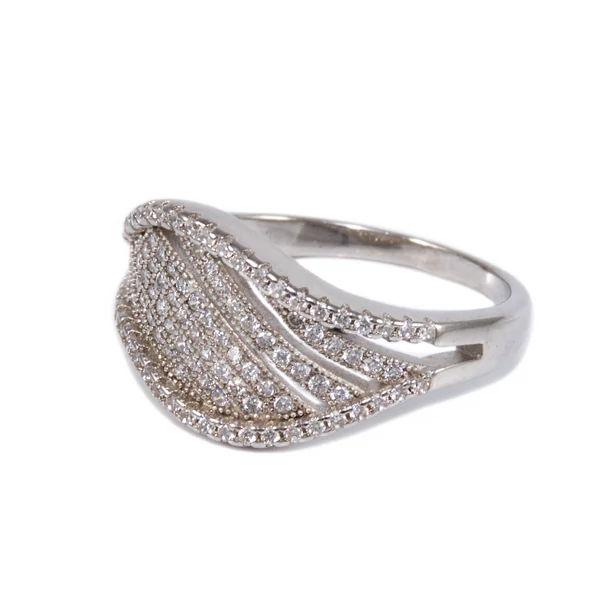 Köves hullámos ezüst gyűrű 